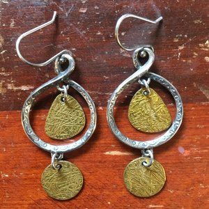 Silpada Sterling Brass Two Tone Infinity Earrings